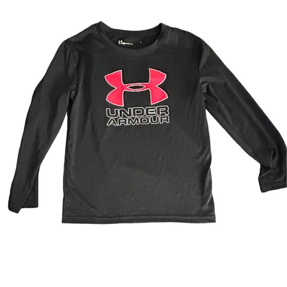 boys kids under armour black shirt size 7 - Picture 2 of 6